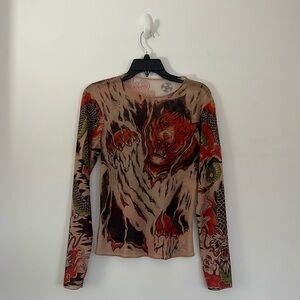 Mesh tattoo shirt
